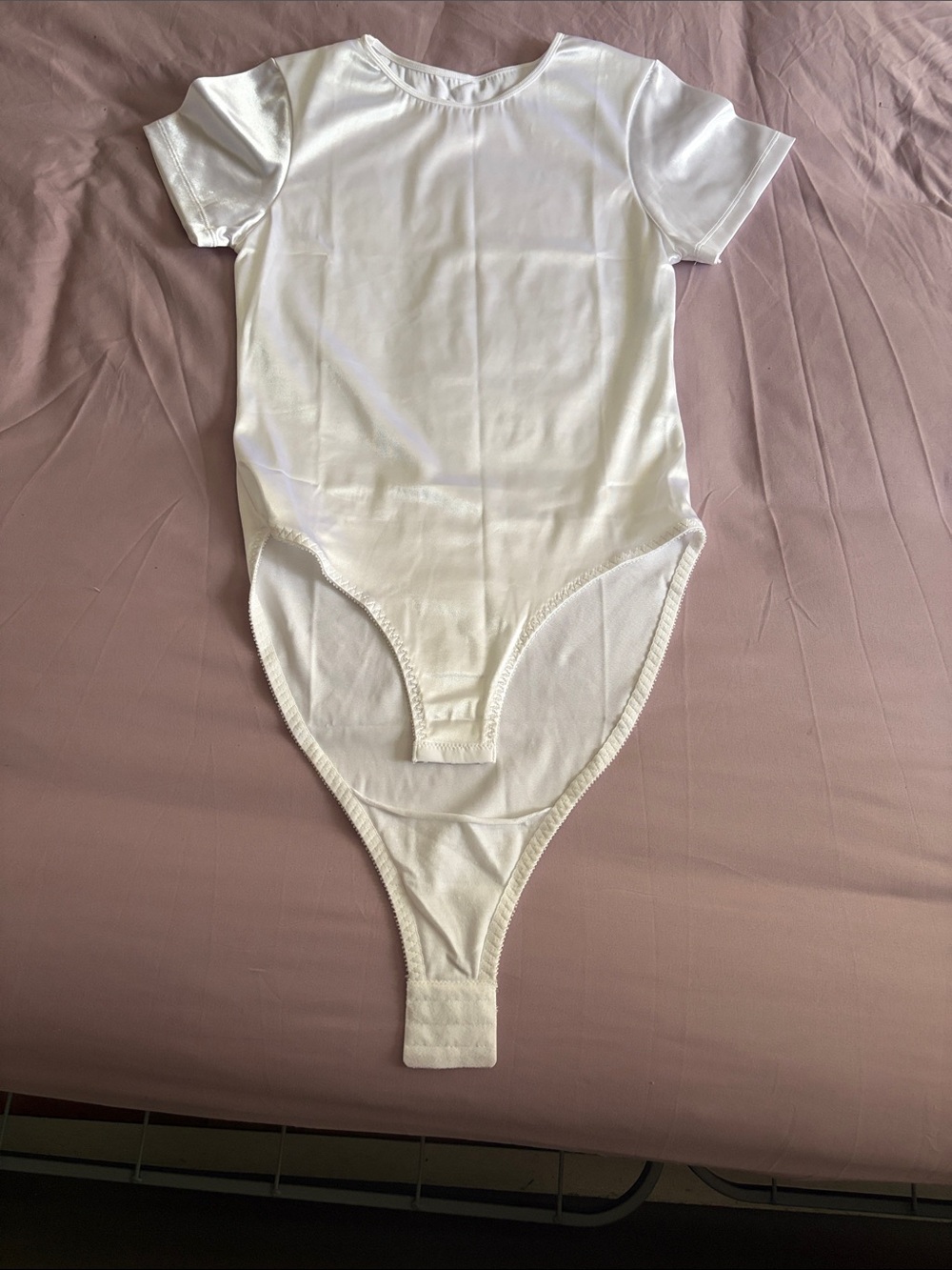 White Short Sleeve Snap-Front Bodysuit